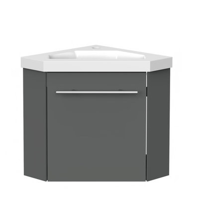 Amra 395 mm Wall Mounted Combined Vanity Unit with Drop In Resin Basin