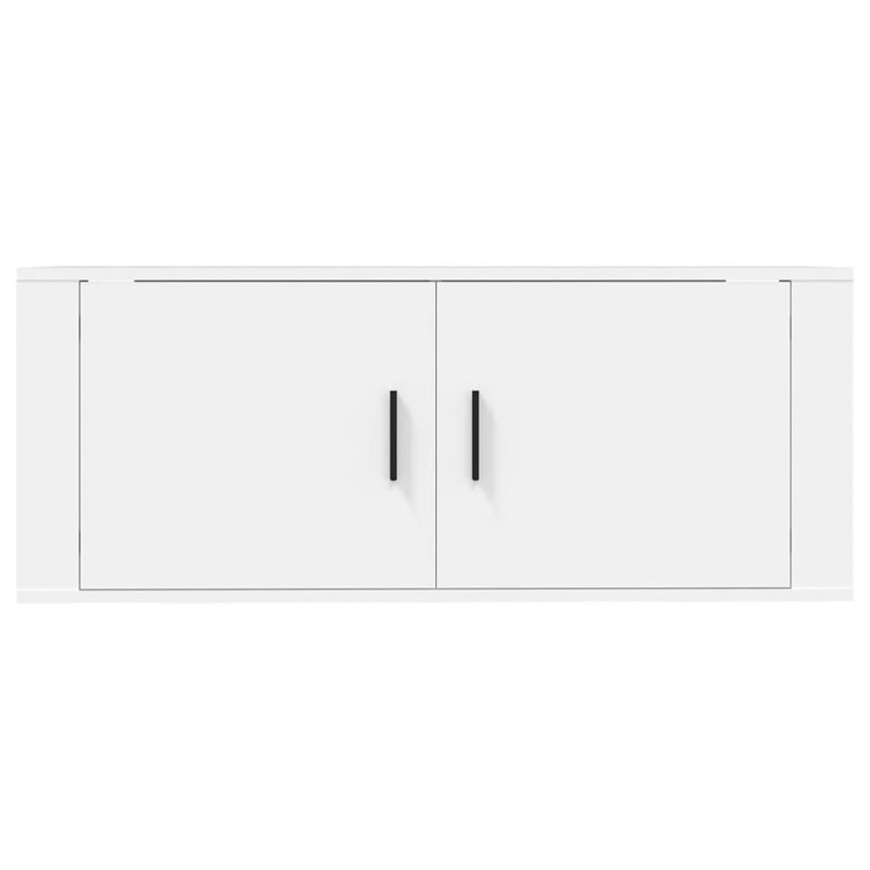 Wall Mounted TV Cabinet, White, 40cm H x 100cm L x 34.5cm W