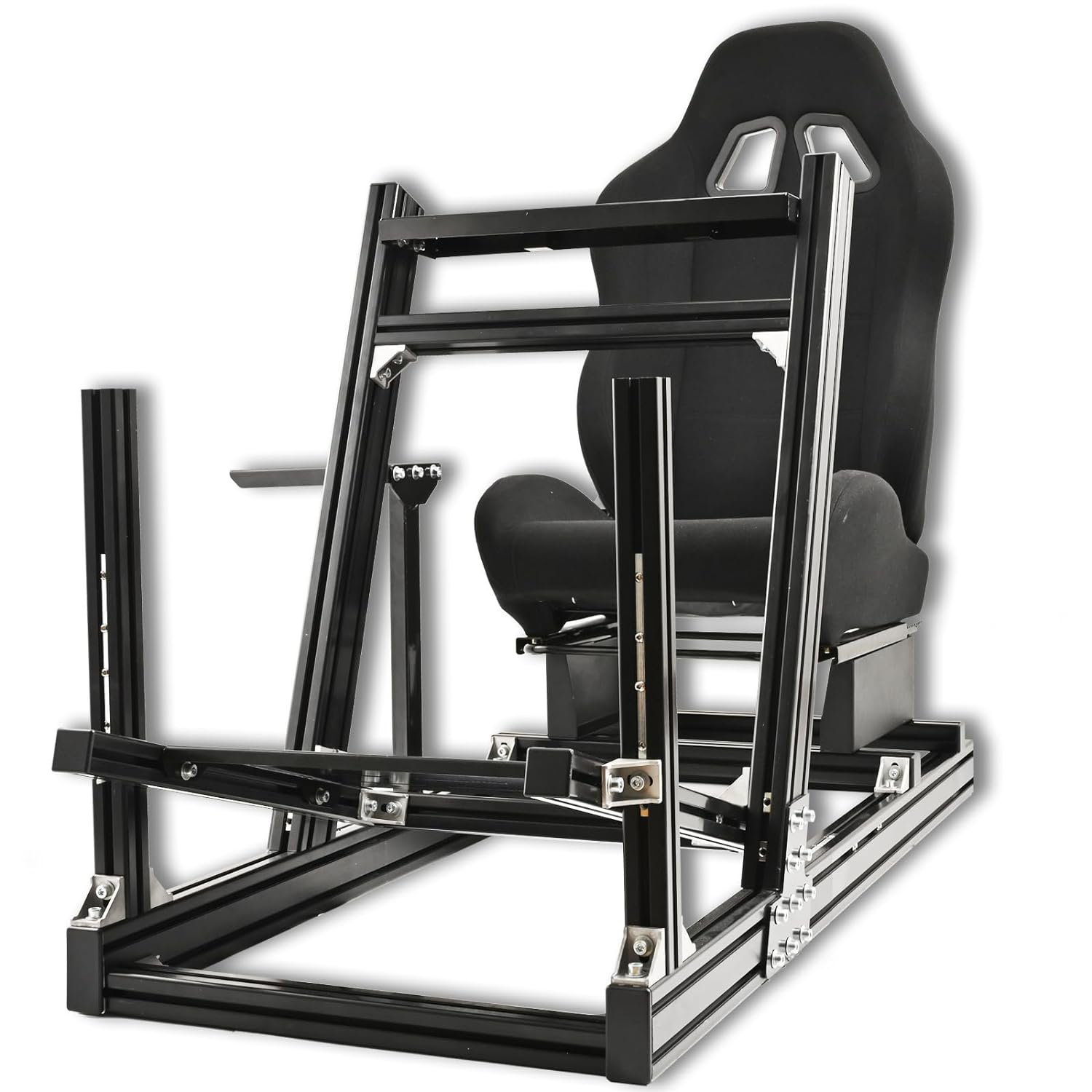 Anman Pro Racing Simulator Cockpit Aluminum with Black Seat Fit
