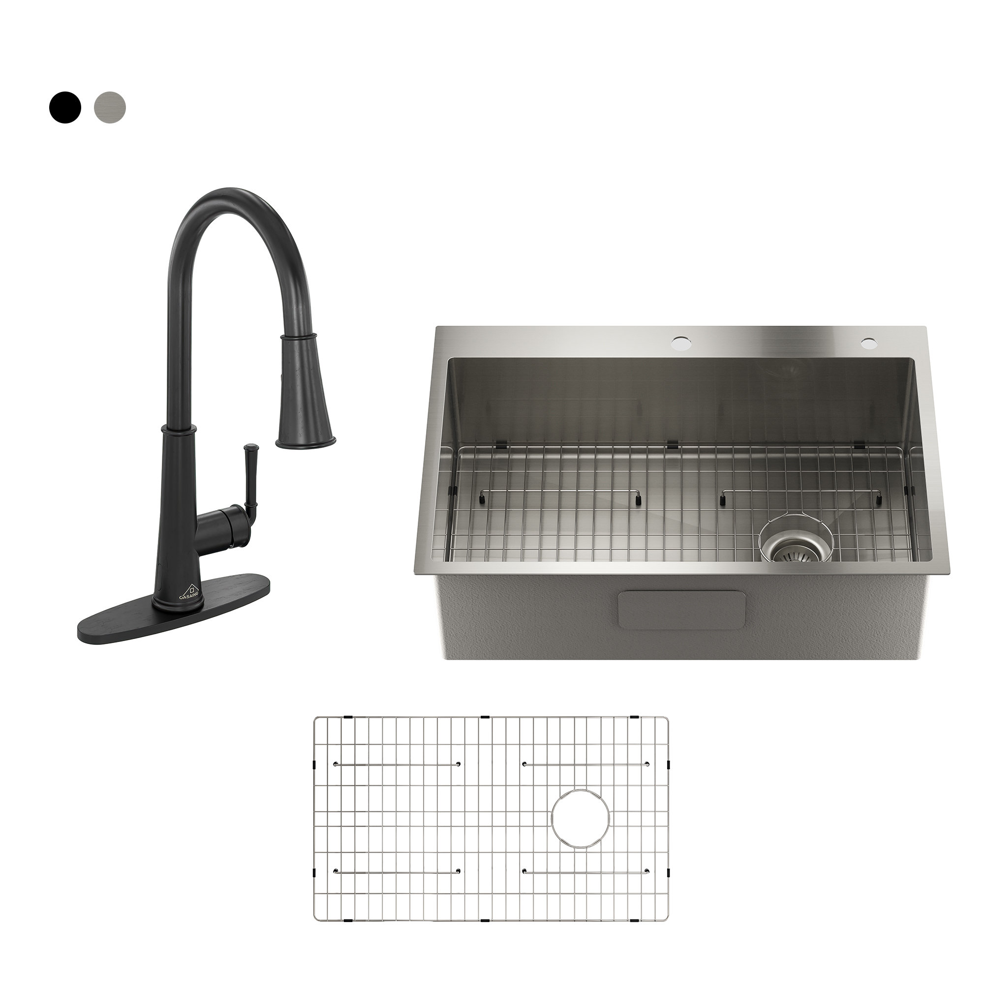 CASAINC 33 L Drop In Single Bowl Stainless Steel Kitchen Sink   33 L Drop In Single Bowl Stainless Steel Kitchen Sink 