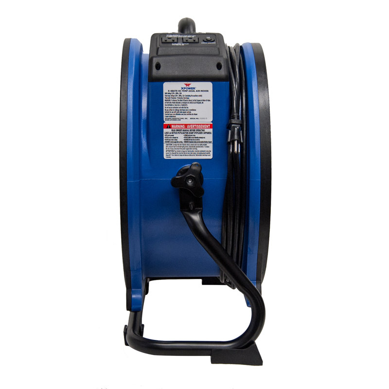 XPOWER X-48ATR Professional Heat Resistant Industrial Axial Fan With Timer, Blue, 14" H x 20" W x 18" D