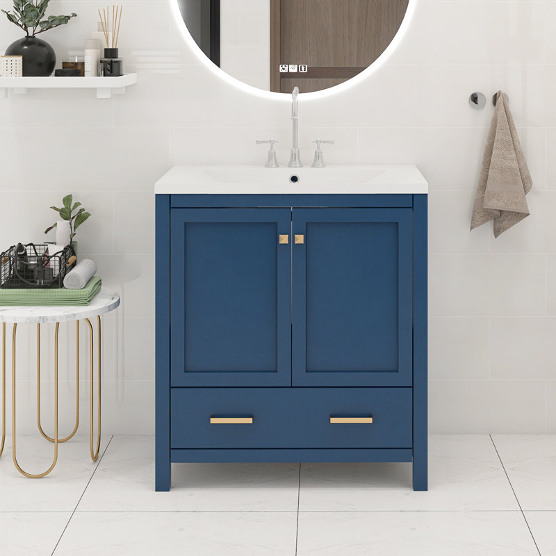 Ensemble de meuble-lavabo simple 30 po Caleiah, Doré