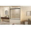 60 Inch W × 60 Inch H Tempered Glass Sliding Shower Door With Explosion Proof Film, Aluminum Frame, Stainless Steel Handle
