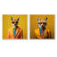 Ensemble de 2 reproductions d'art sur toile jaune et orange-789183867-789183846