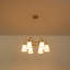 Lustre moderne doré à 6 lumières avec abat-jour en céramique pétale, hauteur réglable de 13,78 po à 86,61 po pour plafonds inclinés / voûtés, homologué ETL