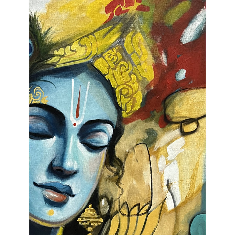 Krishna In Memories | Acrylique sur toile | Par Maadhvan Goyal