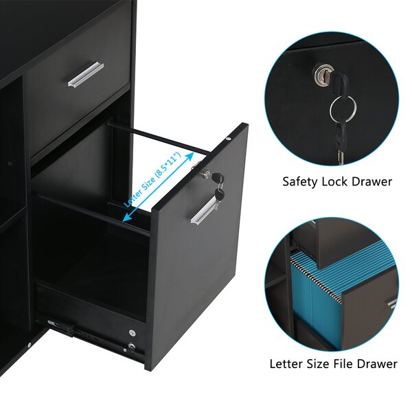Latitude Run® Dayesha 31.5'' Wide 2 -Drawer Mobile File Cabinet ...