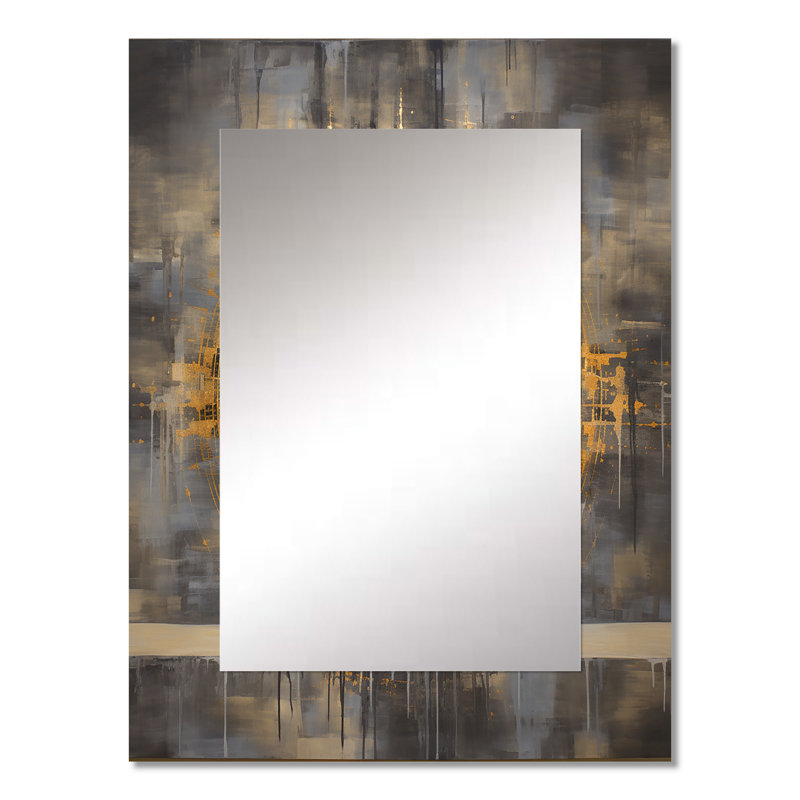 Méditation dorée - miroir mural méditation, miroir décoratif traditionnel, impression d'art en métal, 32 po x 24 po