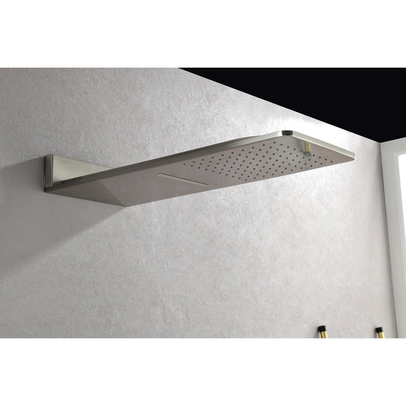 3 jets pour le corps et douche murale, nickel brossé pour salle de bain moderne en nickel, pomme de douche autonettoyante