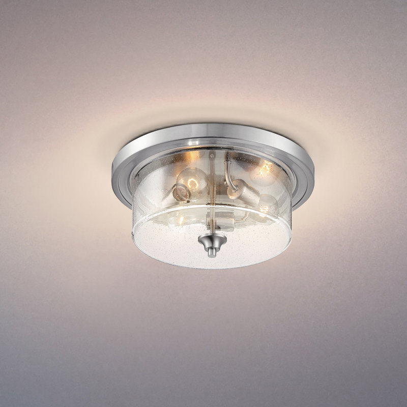 Plafonnier encastré 3 lumières 15 po Weccacoe, Nickel brossé