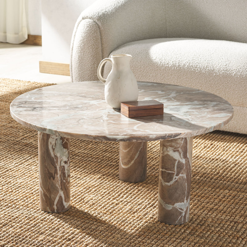 Izel Single Coffee Table, Brown/White