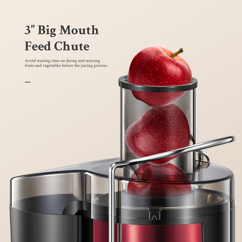 800W Juicer Machine with 3" Wide Feed Chute – High-Speed Centrifugal Juicer for Fruits & Vegetables, Easy-Clean Stainless Steel Design