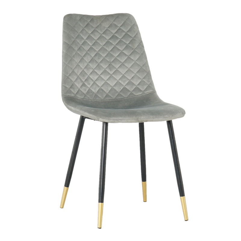 Jacobson 45 cm H Velvet Side Chair, Grey