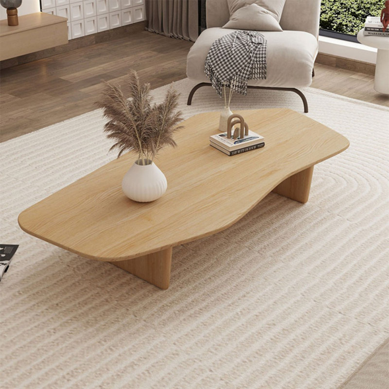 Table basse en bois massif Burlywood, Burlywood, H 15,75 po x L 47,24 po x l 23,62 po