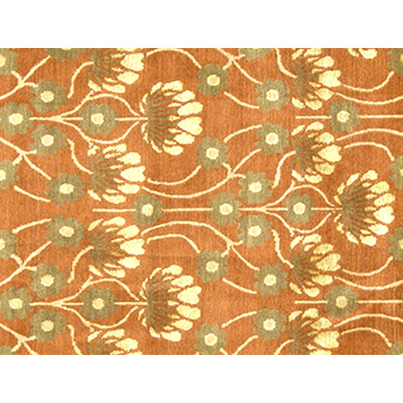 Hand Knotted Area Rug in Terracota