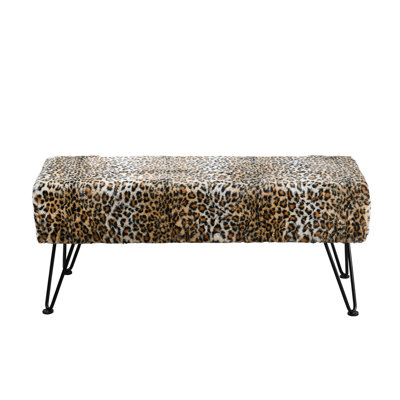 Faux Fur Upholstered Bench