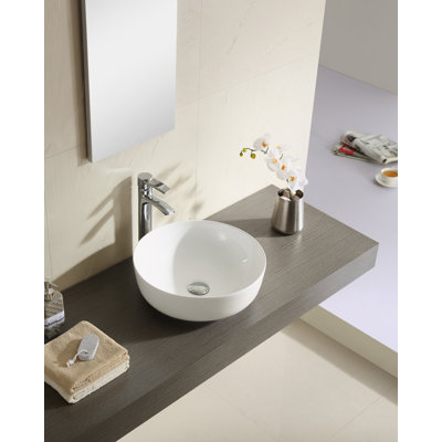 Ceramic Vitreous China Circular Vessel Bathroom Sink