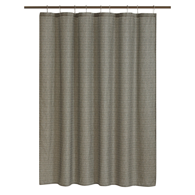 Clay Mildew Resistant Geometric Fabric Tub Curtain