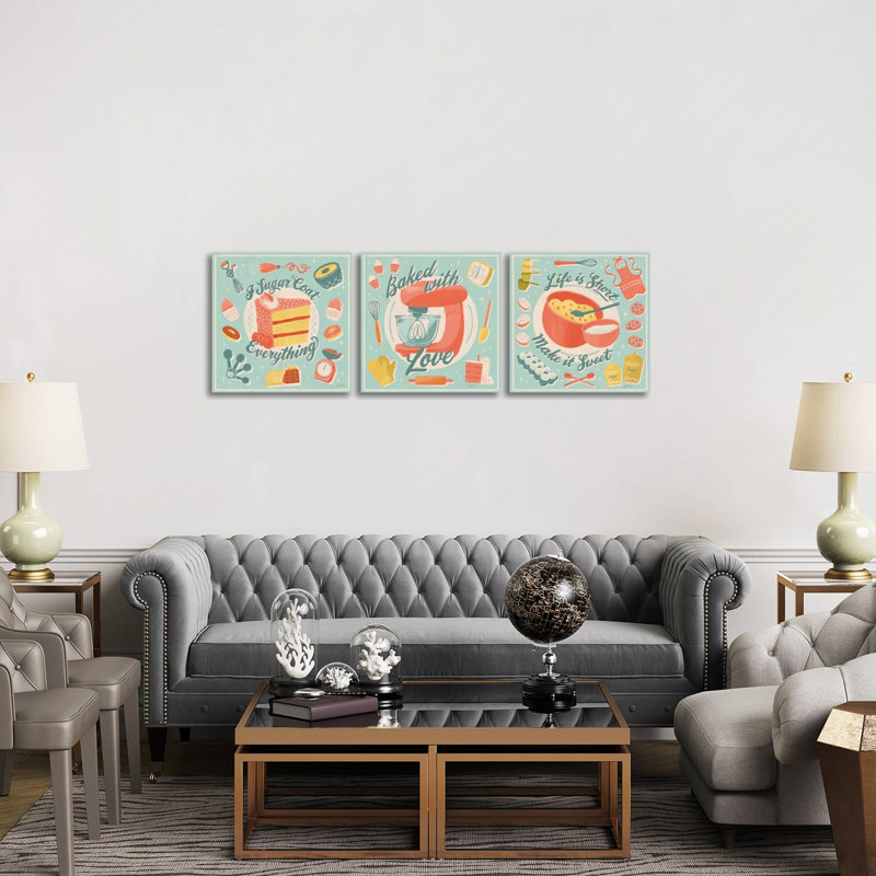 «Fresh Baked Triptych», ensemble d'art mural sur toile tendue (ensemble de 3)