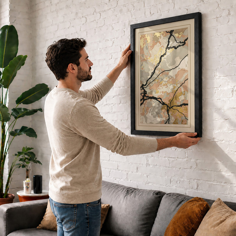 Bare Branch Study Japandi - Print, Walnut, A1 - 84.1 x 59.4 cm