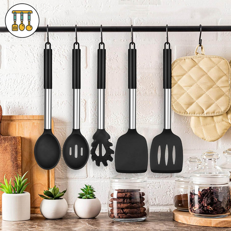 LIFEWITA 5 Utensil Set, Black