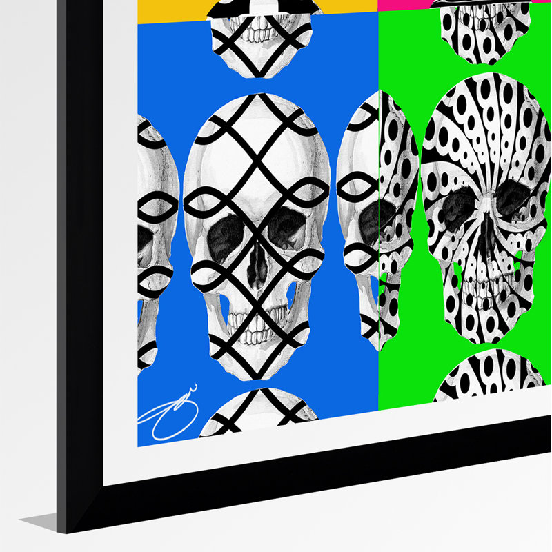 " Bad To The Bone 1 ", 39.5" H x 27.5" W x 0.75" D, Black Framed Acrylic