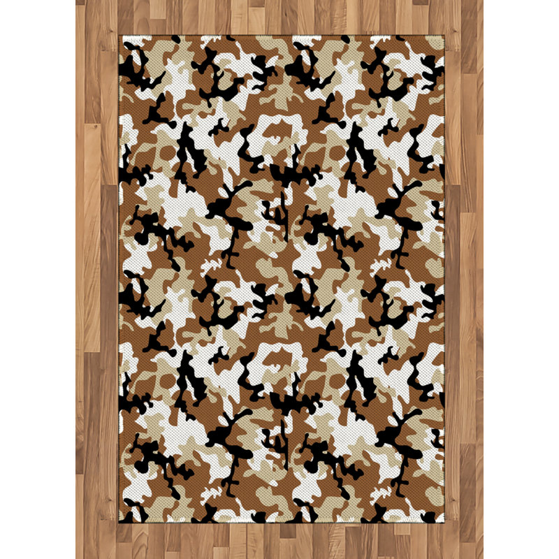 Abstract High Density Long Fiber Poly Threads Decorative Area Rug Carpet, Rectangle 4' x 5'8"