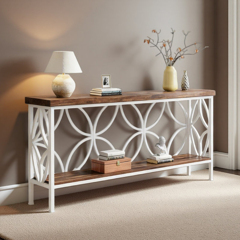 Stylish Coffee Table,Nordic Style Sofa Table,2-Tier Console Table