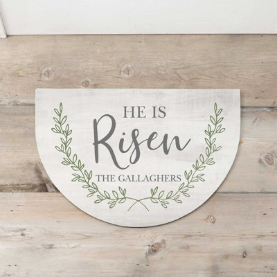 Tapis de porte d'intérieur 18 po x 27 po He Is Risen