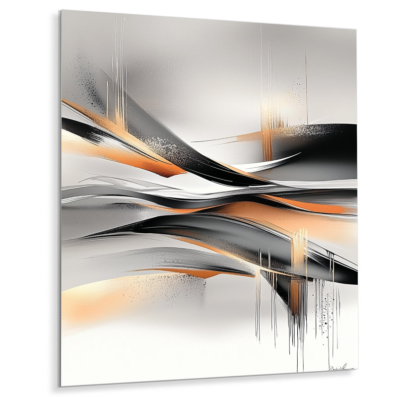 Geometric Dark Fractal In Motion I - Abstract Metal Wall Decor, Fractal Metal Print, 20" H x 12" W