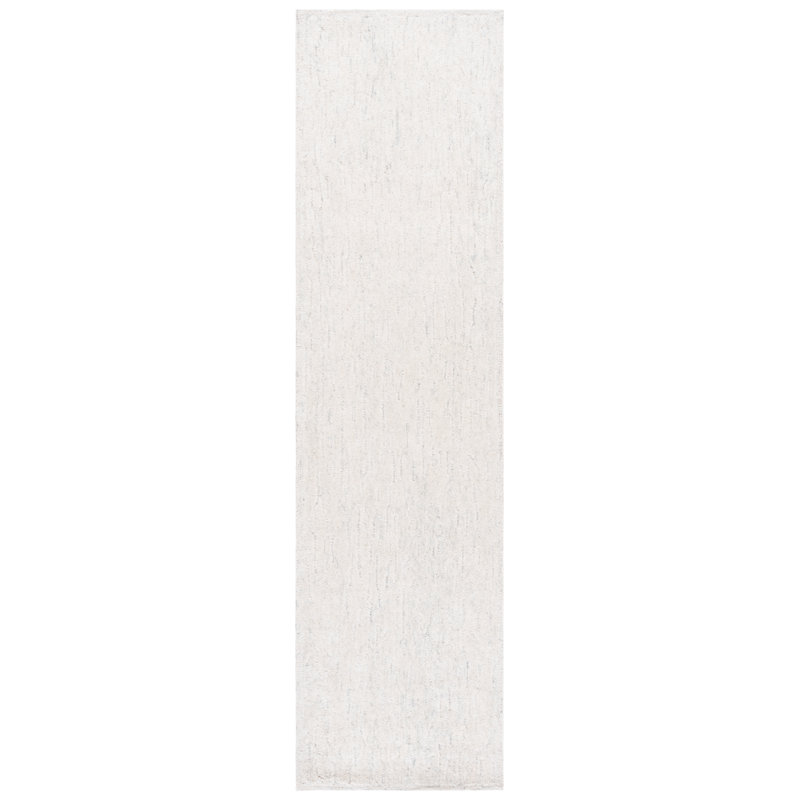 Tapis de couleur unie en coton touffeté à la main ébène, Tapis de couloir 2 pi 3 po x 9 pi