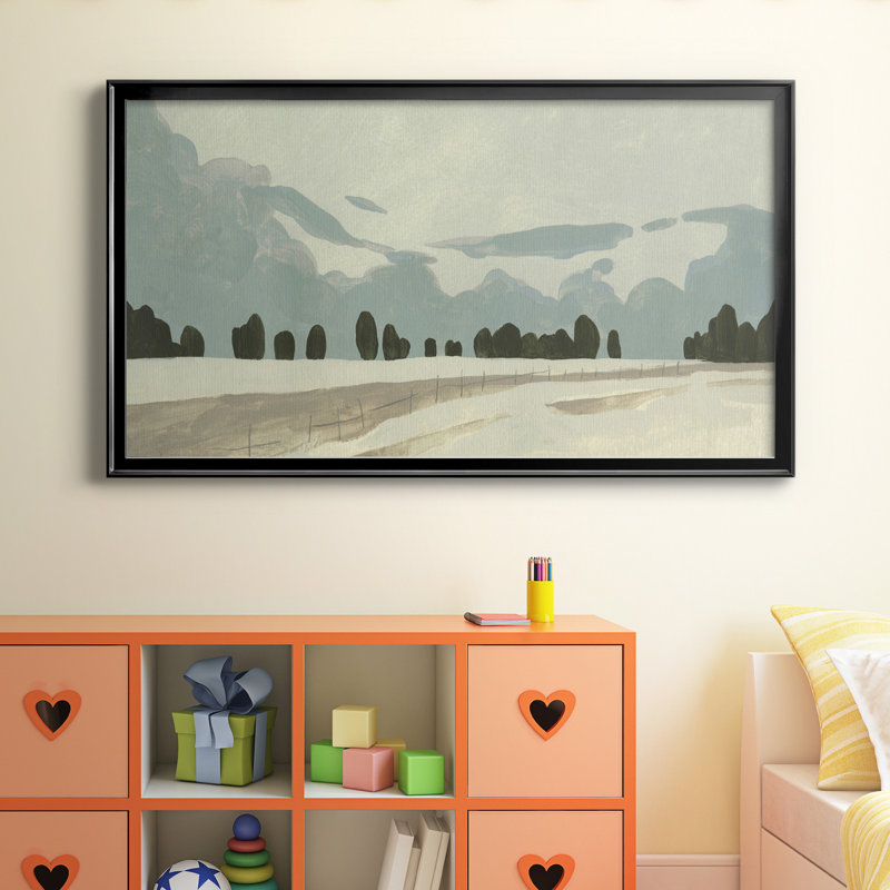 " Farmland Study IV ", Black Closed Corner Framed Canvas, 14.5" H x 26.5" W x 1" D