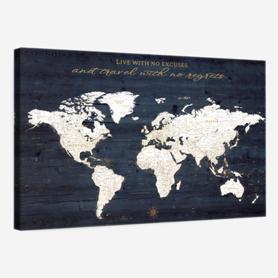 Live And Travel Push Pin World Amrico