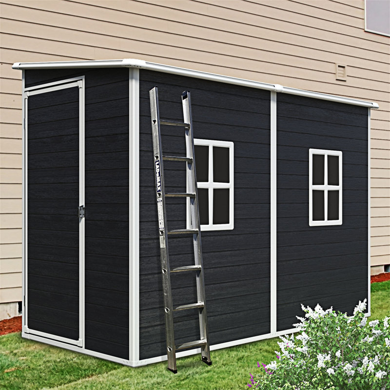 Remise de rangement extérieure 4 pi x 8 pi avec plancher et deux fenêtres