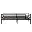 Structure de lit superposé simple noir moderne, matériau principal en métal, aucun sommier requis, rails, support multiple pour la durabilité, rangement inférieur, surface lisse, conception et assemblage faciles à mettre en œuvre