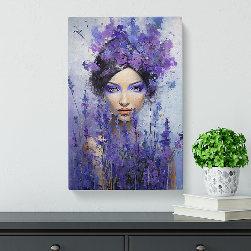 Lavender Flower Expressionism No.2 - Wrapped Canvas