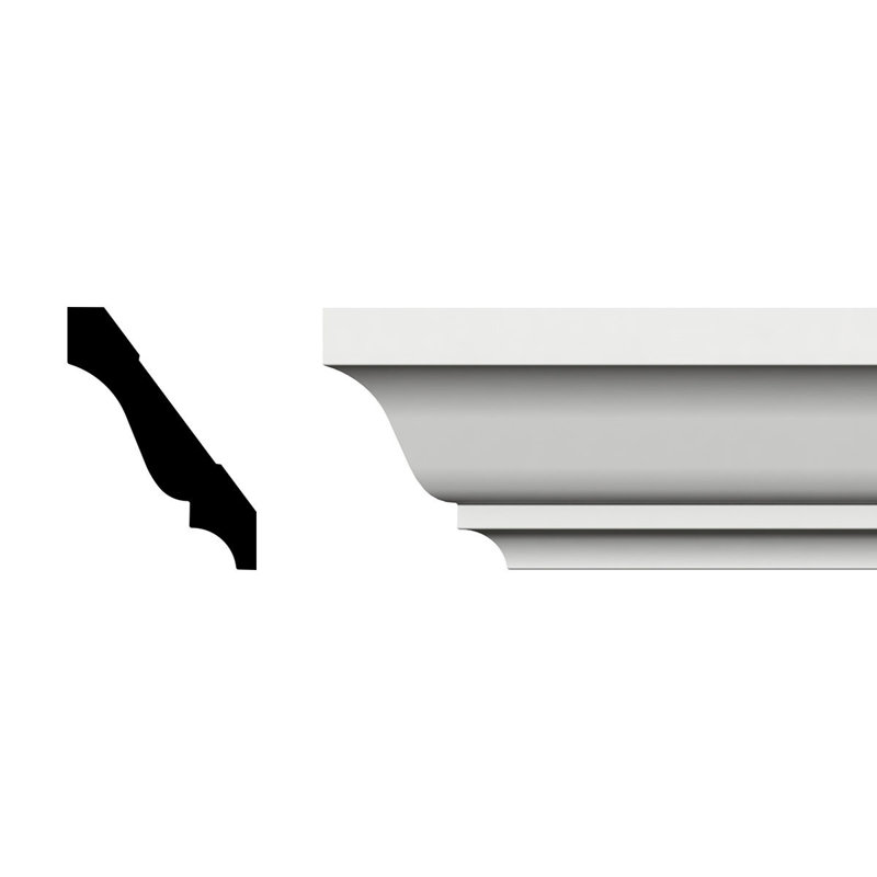 Moulure couronnée, PVC, H 2,22 po x l 96 po x P 1,6 po