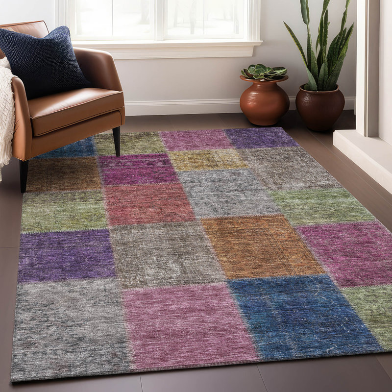 Premium Machine Washable Prisco Copper Rug, Rectangle 5' x 7'6"