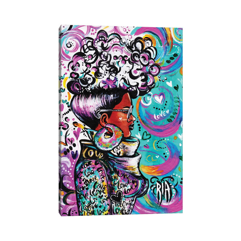 «Lovely» par l'artiste Ria, reproduction d'art, H 18 po x l 26 po x P 1,5 po, Toile tendue, Aucun mat