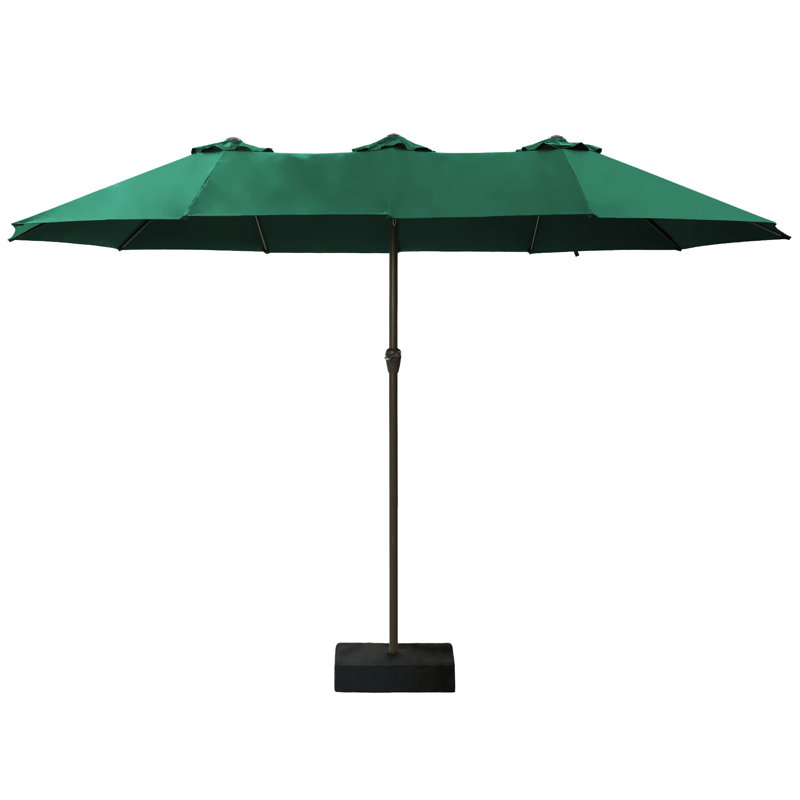 15X9Ft Rectangular Market Umbrella, Green