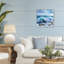 «Curling Aqua Wave on Shore», estampe numérique, design par Kate Jarvik Birch-551642834-551642844