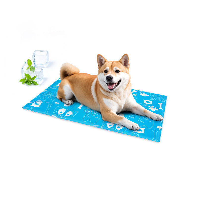 Pet Cooling Mat for Dogs & Cats, Water-Filled Leak-proof Ice Pad, 2.36" H x 14.96" W x 13.78" D