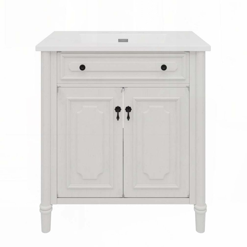 Meuble-lavabo de salle de bain avec lavabo, Blanc