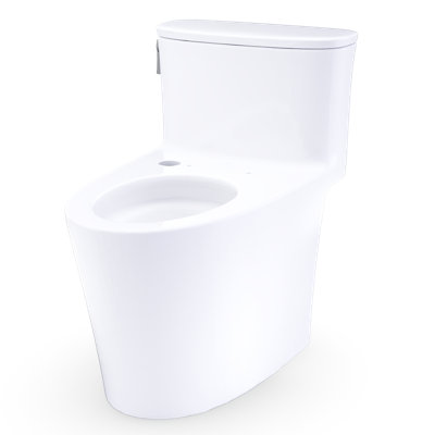TOTO Aurora One-Piece Elongated 1.28 GPF WASHLET+ and Auto Flush Ready Universal Height Toilet with CEFIONTECT, Cotton White - CST686CEFGAT40#01