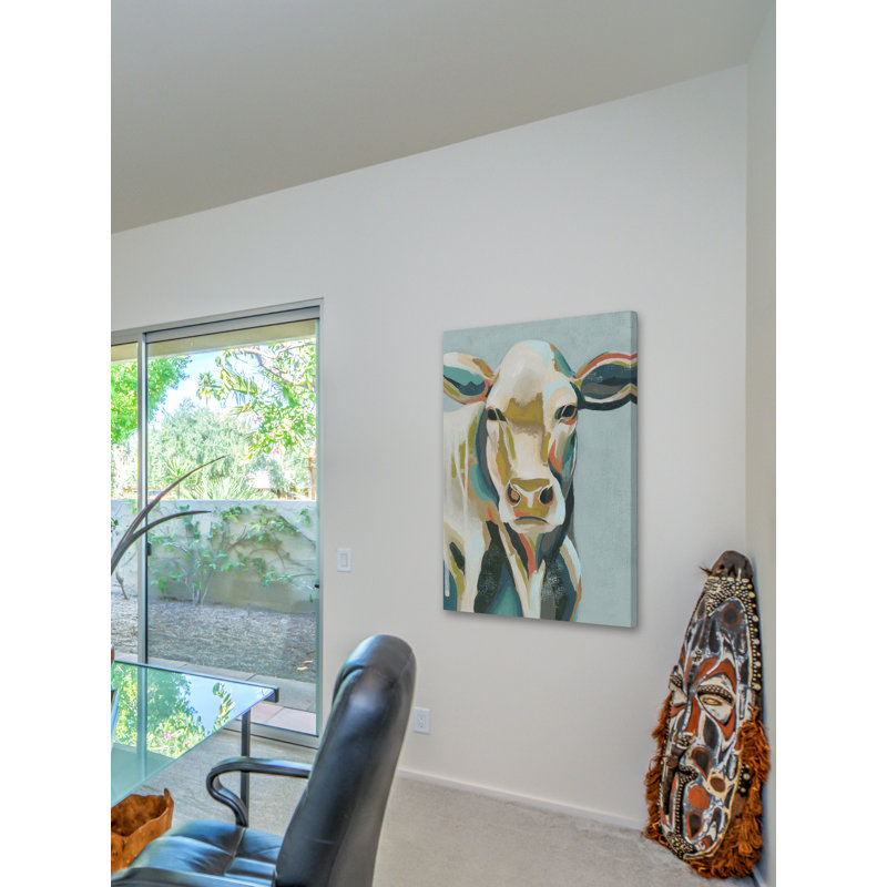 Colourful Cows III - Wrapped Canvas Print, 46 cm H x 30 cm W x 4 cm D