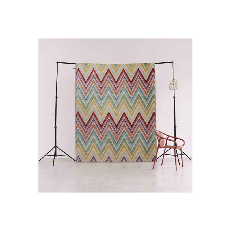 Multi Color Geometric Triangle Shape Zig Zag Pattern Creative Modern Decorative Machine Washable Area Rug