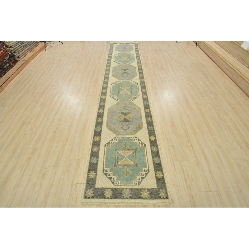 Ronisha One-of-a-Kind 2'11" X 14'2" Runner Wool Area Rug in White