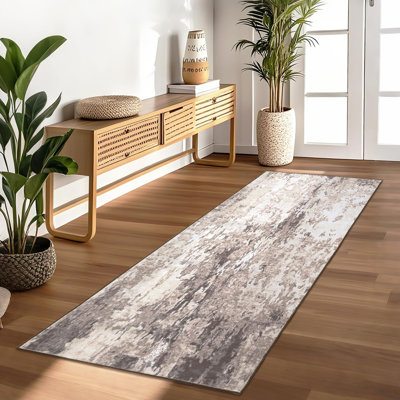 Tapis de chevet moderne antidérapant antidérapant avec couloir 2 x 6 Modern