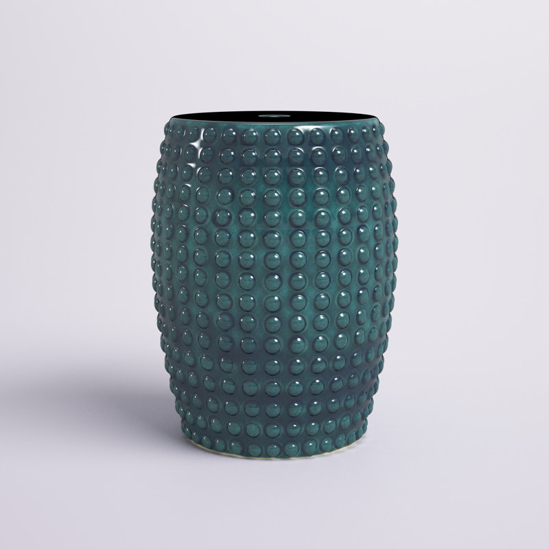 Castorena Ceramic Accent Stool, Green