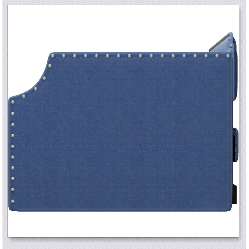 Upholstered Daybed With Trundle, Wood Slat Support,Upholstered Frame Sofa Bed, Blue